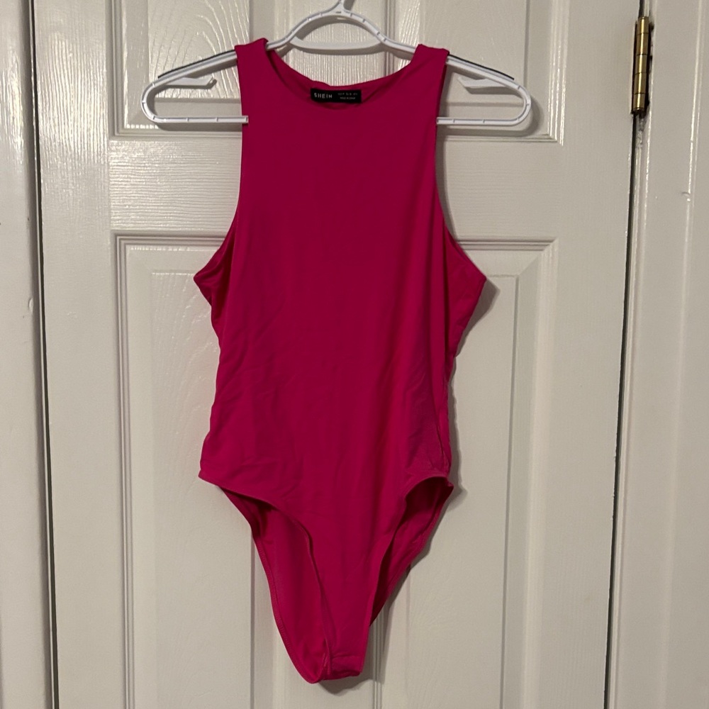 Women’s Hot Pink Bodysuit, Size Medium, Smoke Free Home